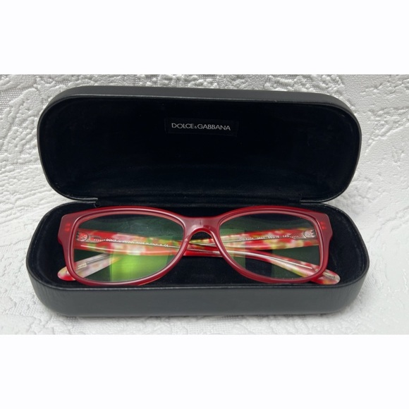 Dolce & Gabbana Opal Red Floral Print Eyeglass‎ Frame - Picture 2 of 11